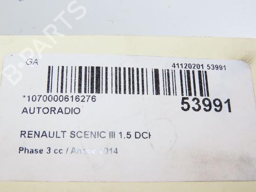 Radio RENAULT SCÉNIC III (JZ0/1_) 1.5 dCi | BP29318776E6 