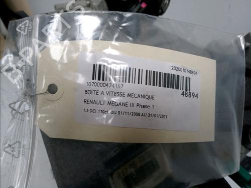 Gearbox RENAULT MEGANE III Hatchback (BZ0/1_, B3_) 1.5 dCi (BZ09, BZ0D, BZ1W, BZ29, BZ14) | BP17551934M3 