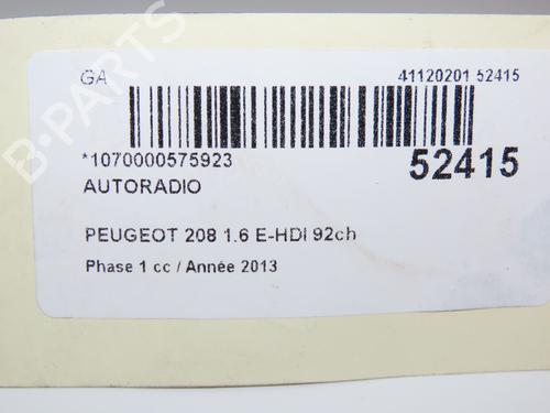 Bilradio PEUGEOT 208 I (CA_, CC_) 1.6 HDi (92 hp) 28033273