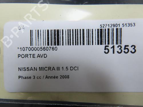 Right front door NISSAN MICRA III (K12) 1.5 dCi | BP23098730C3 