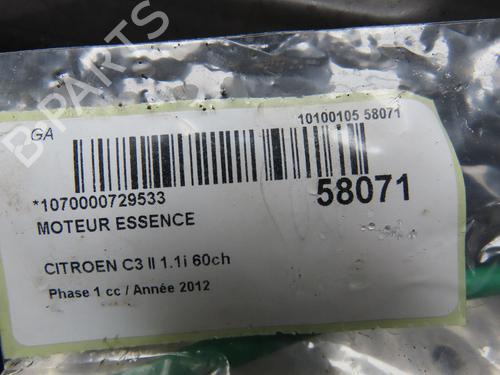 Used Engine CITROËN C3 II (SC_) 1.1 i (60 hp) 33132484