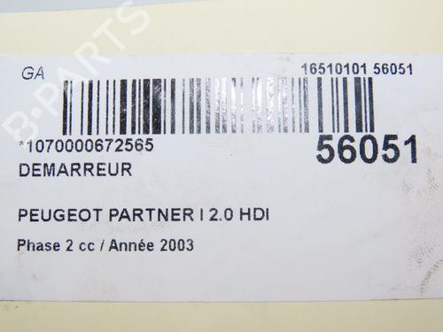 Starter PEUGEOT PARTNER MPV (5_, G_) 2.0 HDI | BP30867316M8
