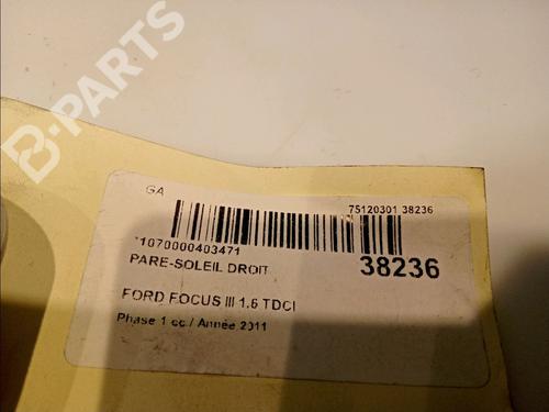 Right sun visor FORD FOCUS III 1.6 TDCi | BP11343230I2 