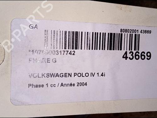 Used Left headlight VW POLO (9N_, 9A_) 1.4 16V (75 hp) 23177775