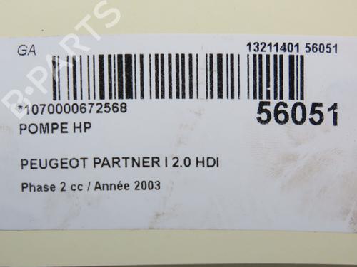 Injection pump PEUGEOT PARTNER MPV (5_, G_) 2.0 HDI | BP30867312M78 - Image 9