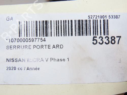 Rear right lock NISSAN MICRA V (K14) 1.0 IG-T 100 | BP28831952C99 