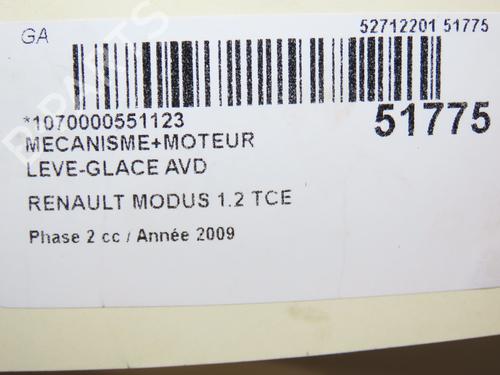 Rudehejsemekanisme Højre foran RENAULT MODUS / GRAND MODUS (F/JP0_) 1.2 16V (JP0W) (101 hp) 28831110