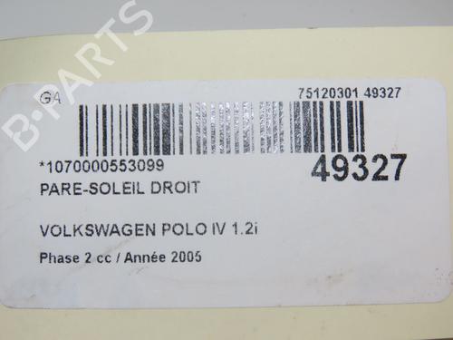 Right sun visor VW POLO (9N_, 9A_) 1.2 12V | BP21755559I2 