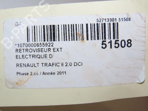 Right mirror RENAULT TRAFIC II Van (FL) 2.0 dCi 90 (FL0H, FL00, FL01, FL0M, FL0P, FL0S) | BP29196006C27 