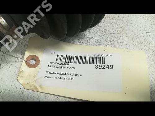 Right front driveshaft NISSAN MICRA III (K12) 1.2 16V | BP9605795M39 