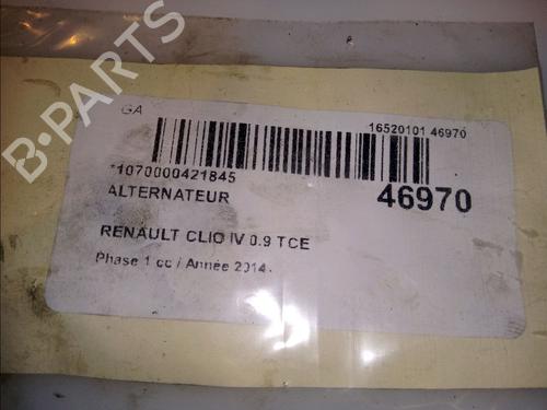 Used Alternator RENAULT CLIO IV (BH_) 0.9 TCe 90 (BHNF, BHMA, BHMH, BHJK, BHJR) (90 hp) 12521653