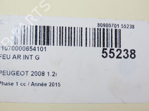 Used Left tailgate light PEUGEOT 2008 I (CU_) 1.2 VTi (82 hp) 29045790