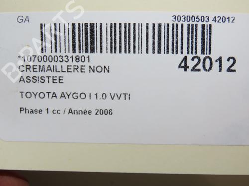 Used Steering rack TOYOTA AYGO (_B1_) 1.0 (KGB10_, KGB10R) (68 hp) 9733862