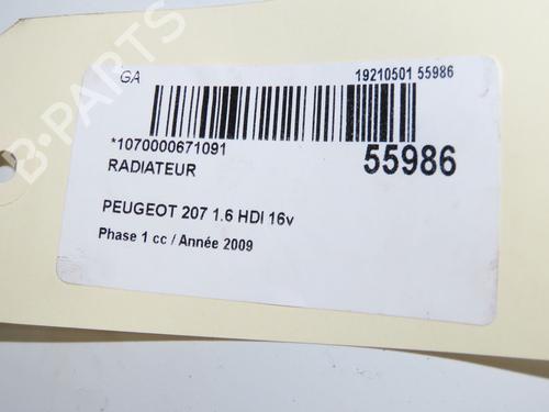 Used Water radiator PEUGEOT 207 (WA_, WC_) 1.6 HDi (90 hp) 31302693