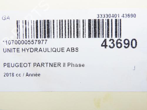 ABS pump PEUGEOT PARTNER Box Body/MPV 1.6 BlueHDi 100 | BP31120344M43 