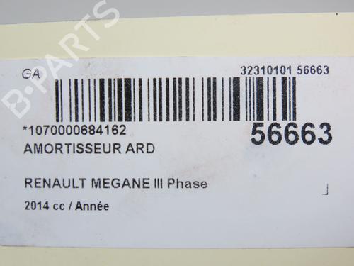 Høyre bak støtdemper RENAULT MEGANE III Hatchback (BZ0/1_, B3_) 1.2 TCe (BZ2B, BZ11) (116 hp) 30955802