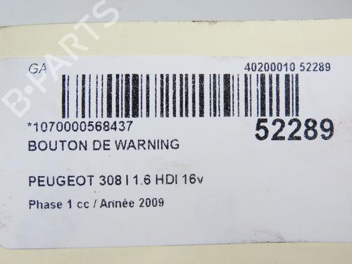 Warning switch PEUGEOT 308 I (4A_, 4C_) 1.6 HDi | BP26383588I22 