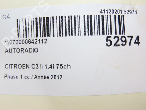 Used Radio CITROËN C3 II (SC_) 1.4 (73 hp) 28830579