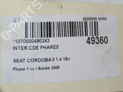 Headlight switch SEAT CORDOBA (6L2) 1.4 16V | BP23174208I24 - Image 5
