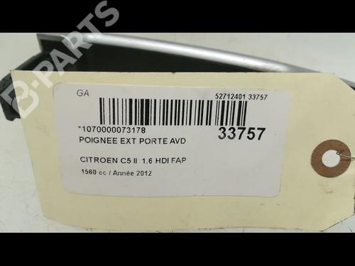 Front right exterior door handle CITROËN C5 III (RD_) 1.6 HDi 110 (RD9HL0, RD9HR8, RD9HRA) | BP9595885C129 