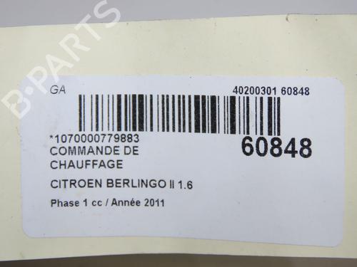 Climate control CITROËN BERLINGO Box Body/MPV (B9) 1.6 HDi 90 16V | BP38571206I5  - Image 5