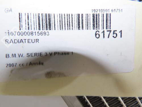 Used Water radiator Water radiator BMW 3 Coupe (E92) 320 i (170 hp) 40437824 40437824