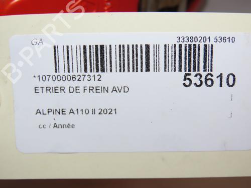 Right front brake caliper ALPINE A110 II 1.8 S | BP36027961M104 - Image 4