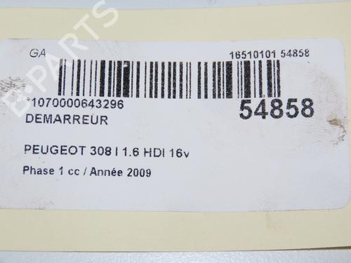 Used Starter PEUGEOT 308 I (4A_, 4C_) 1.6 HDi (90 hp) 32399610