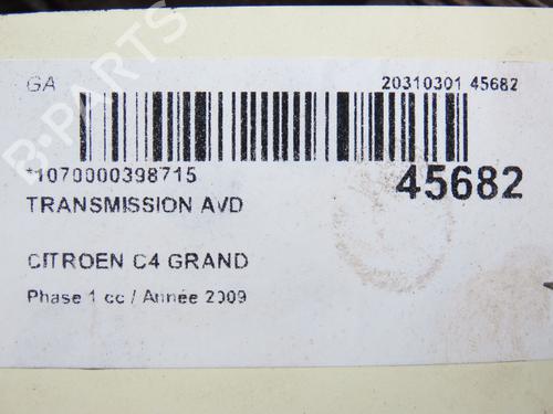 Drivaksel fortil Højre CITROËN C4 Grand Picasso I (UA_) 1.6 HDi | BP23172773M39