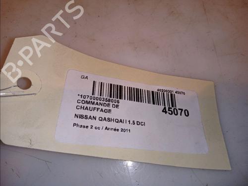 Climate control NISSAN QASHQAI / QASHQAI +2 I (J10, NJ10, JJ10E) 1.5 dCi | BP12564146I5 