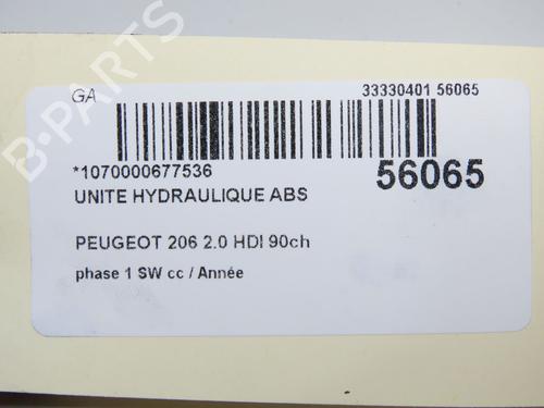 Used ABS pump ABS pump PEUGEOT 206 SW (2E/K) 2.0 HDi (90 hp) 33681007 33681007