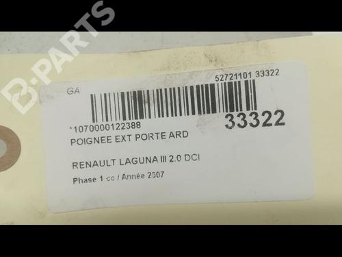 Rear right exterior door handle RENAULT LAGUNA III (BT0/1) 2.0 dCi (BT07, BT0J, BT14, BT1A, BT1S) | BP9598449C130 