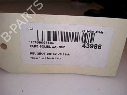 Used Left sun visor PEUGEOT 208 I (CA_, CC_) 1.2 VTI 82 (82 hp) 11104005