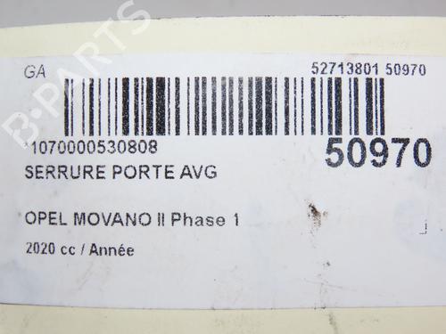 Front left lock OPEL MOVANO B Van (X62) 2.3 CDTI RWD (FV) | BP23144933C98  - Image 6
