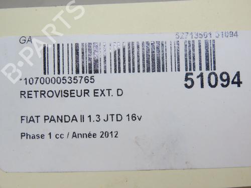 Right mirror FIAT PANDA (169_) 1.3 D Multijet (169AXG1A, 169AXD1A) | BP22996929C27 