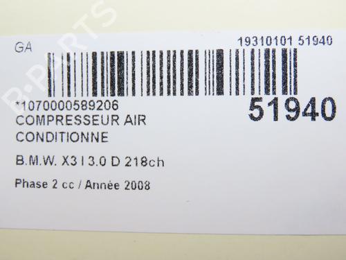 AC compressor BMW X3 (E83) xDrive 30 d | BP28967163M34