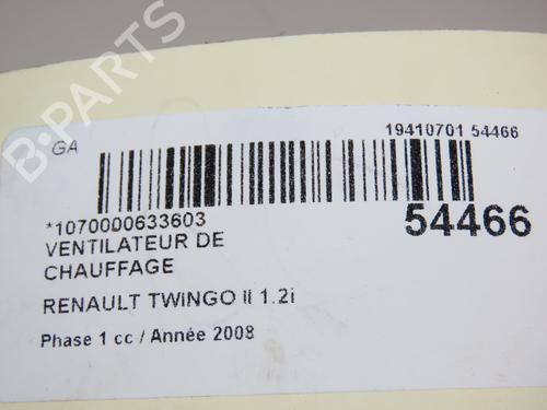 Used Heater blower motor RENAULT TWINGO II (CN0_) 1.2 (CN0D) (58 hp) 29739506