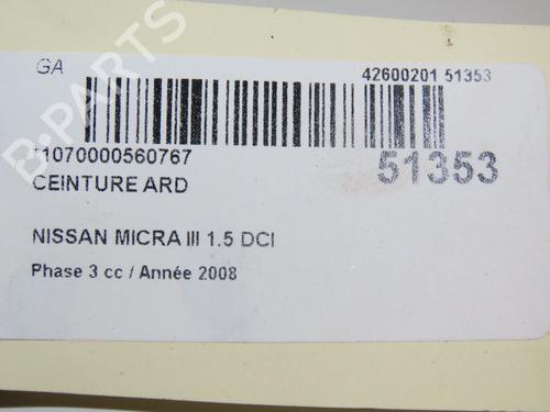 Rear right belt tensioner NISSAN MICRA III (K12) 1.5 dCi | BP20340085C90 