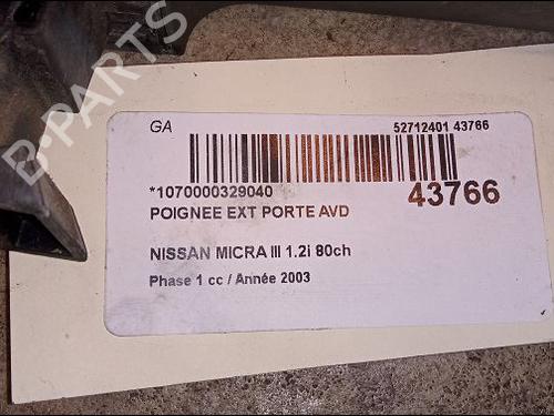 Used Front right exterior door handle NISSAN MICRA III (K12) 1.2 16V (80 hp) 9619129