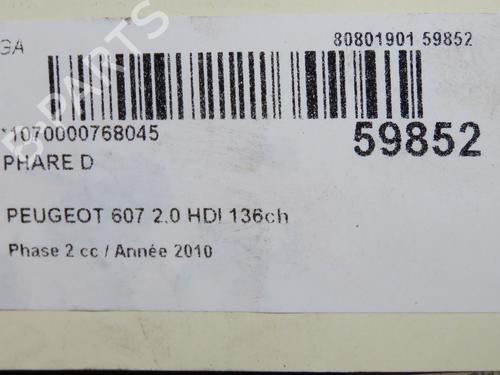 Right headlight PEUGEOT 607 (9D, 9U) 2.0 HDI | BP39756553C29 - Image 6