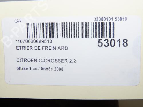 Right rear brake caliper CITROËN C-CROSSER (VU_, VV_) 2.2 HDi | BP31120381M106