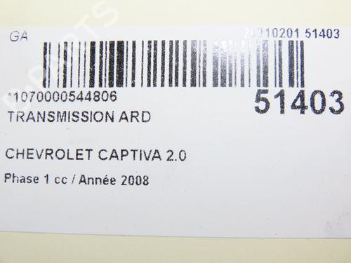 Right rear driveshaft CHEVROLET CAPTIVA (C100, C140) 2.0 D 4WD | BP28967340M41 