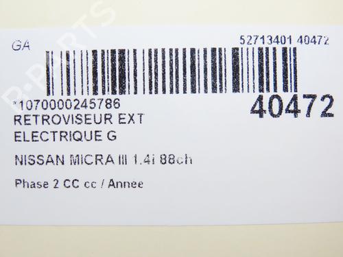 left-mirror-nissan-micra-cc-iii-k12-14-16v-96302bc10c-2005-2006-2007-2008-2009-2010-10145197 main image