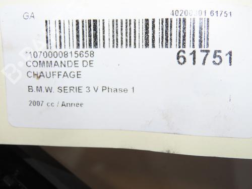 Used Climate control Climate control BMW 3 Coupe (E92) 320 i (170 hp) 40437874 40437874