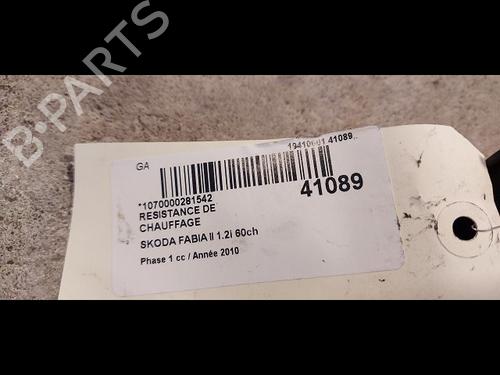 Used Heater resistor SKODA FABIA II (542) 1.2 (60 hp) 11677354