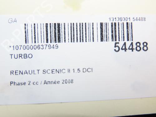 Used Turbocharger/Supercharger RENAULT SCÉNIC II (JM0/1_) 1.5 dCi (JM1E, JM16) (106 hp) 28828766