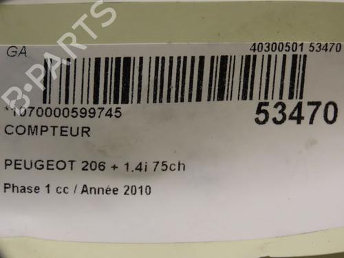 Used Instrument cluster PEUGEOT 206+ (2L_, 2M_) 1.4 i (2LKFWA, 2MKFWA) (75 hp) 28830506