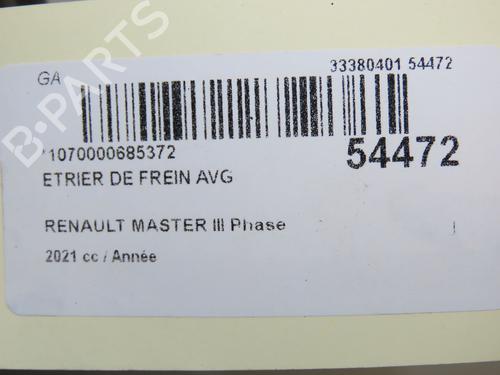 Left front brake caliper RENAULT MASTER III Van (FV) 2.3 dCi 180 FWD (FV04, FV07) | BP30630860M105 