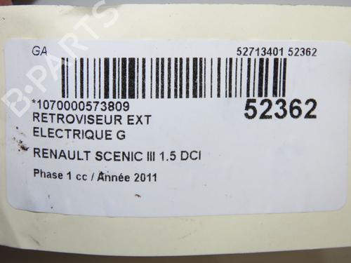 Left mirror RENAULT SCÉNIC III (JZ0/1_) 1.5 dCi | BP32308402C26