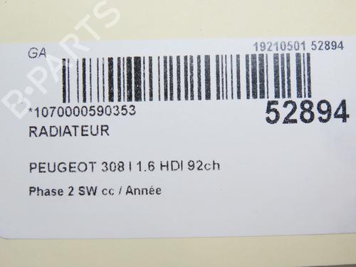 Used Water radiator PEUGEOT 308 SW I (4E_, 4H_) 1.6 HDi (92 hp) 28967105